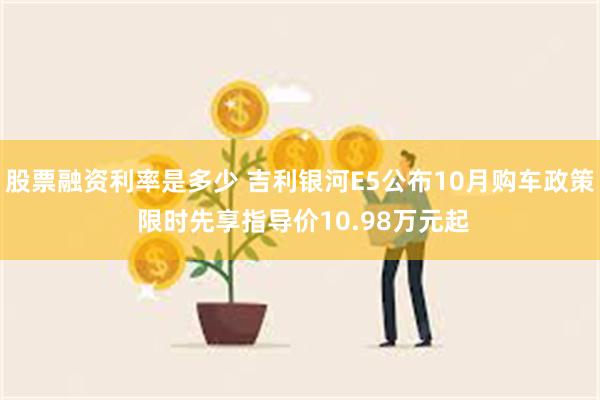 股票融资利率是多少 吉利银河E5公布10月购车政策 限时先享指导价10.98万元起